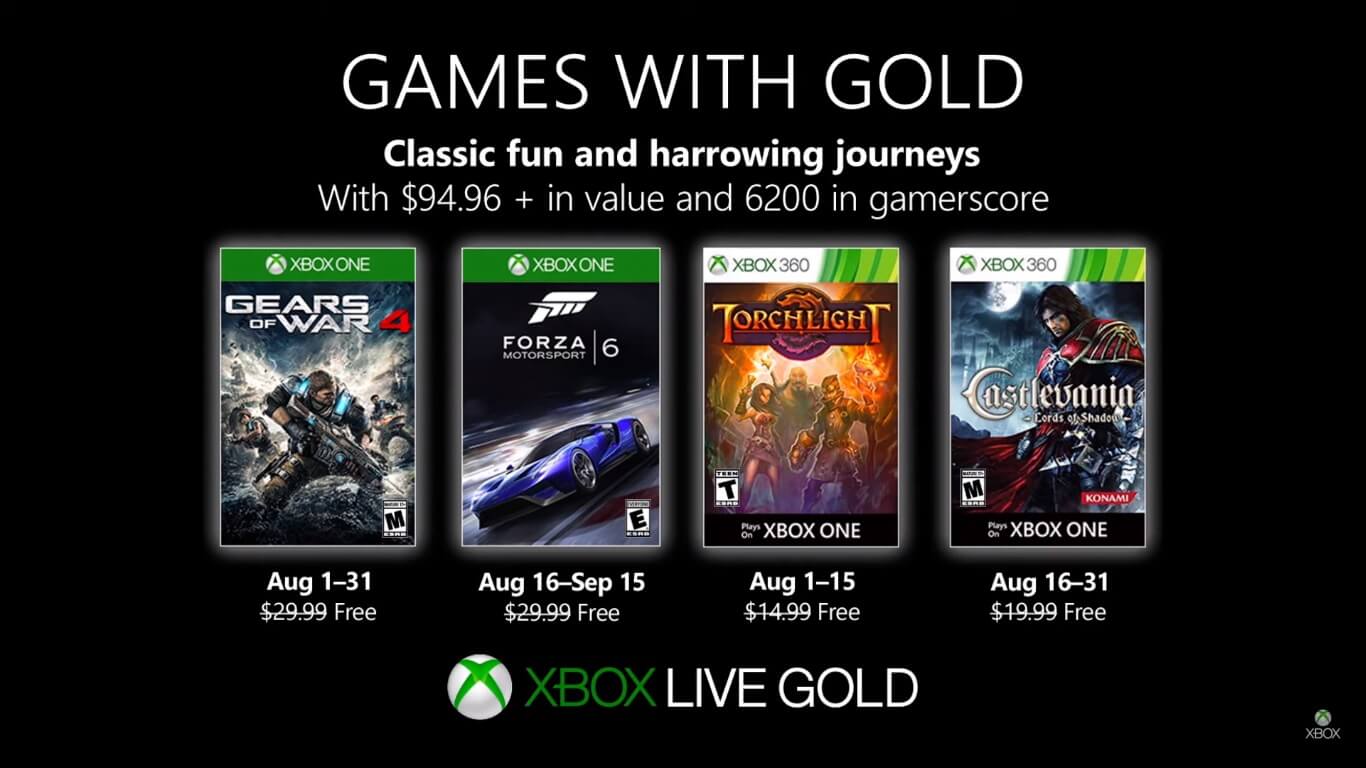 Jogos gratuitos da Xbox Live Gold de Agosto foram anunciados e impressionam  - Última Ficha
