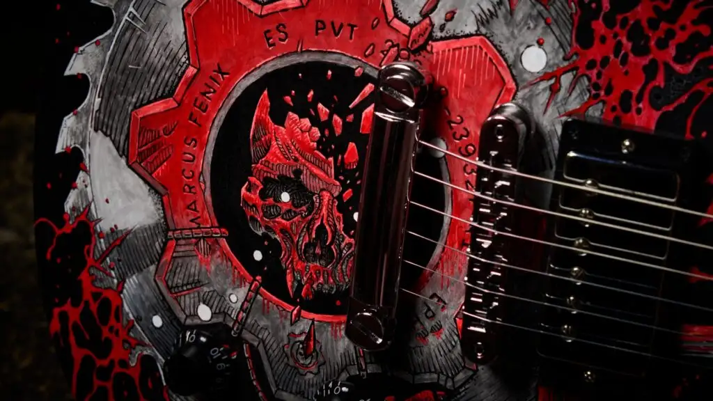 Modelos Les Paul e SG ganham arte personalizada inspirada em Marcus Fenix e Dominic Santiago para marcar o retorno da franquia.