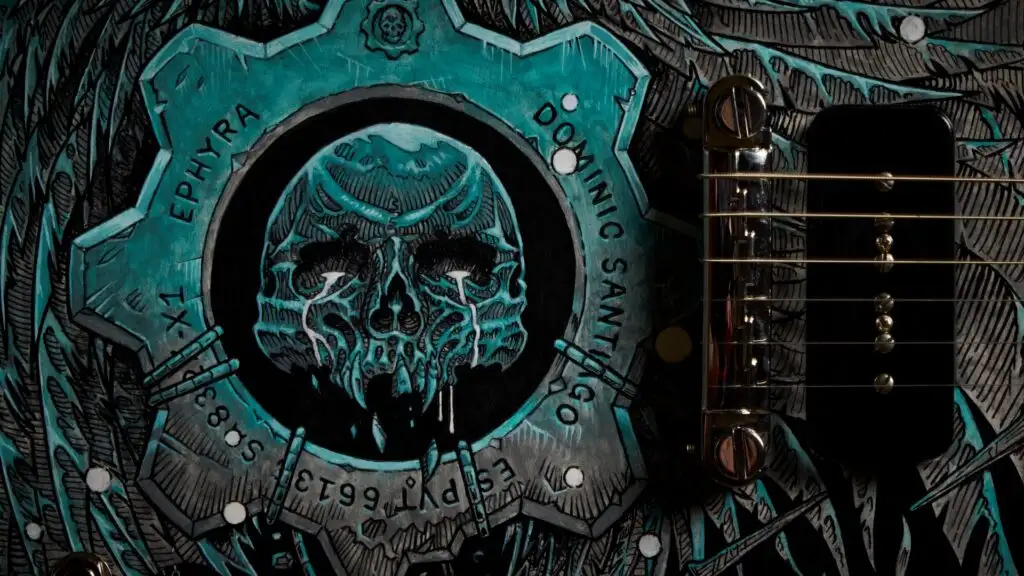 Modelos Les Paul e SG ganham arte personalizada inspirada em Marcus Fenix e Dominic Santiago para marcar o retorno da franquia.