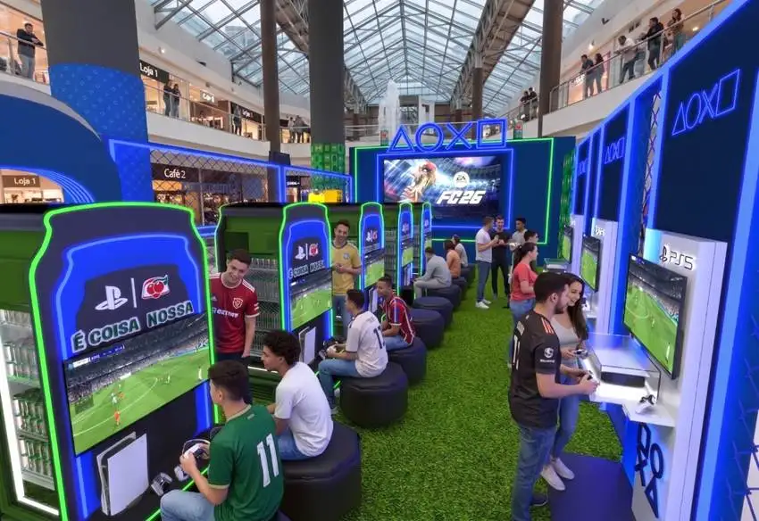 Público poderá testar consoles em estações de jogo e acompanhar final de campeonato nacional de futebol digital.