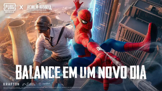 Colaboração com novo filme da Sony introduz luvas de teia, escalada vertical e o mapa Plaza Square em Erangel.