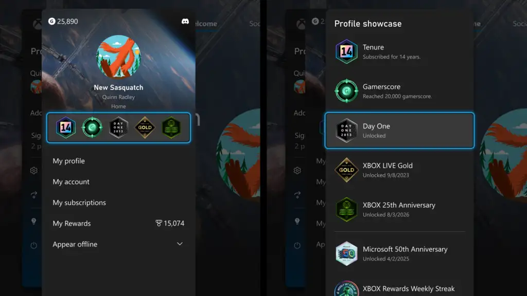 Atualização para membros Insider foca em controle da tela inicial, gerenciamento de saves locais e badges comemorativos.