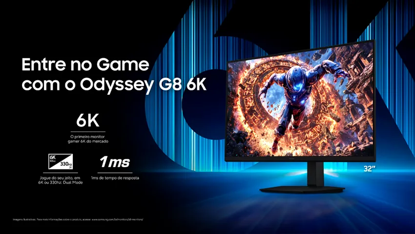 Samsung Odyssey G8 6K traz resolução extrema e frequência dupla; entenda