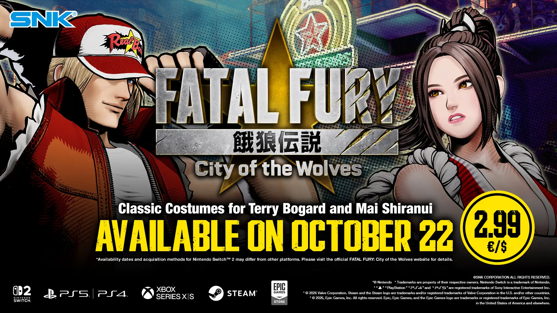 Fatal Fury: City of the Wolves resgata visuais icônicos de dois lutadores